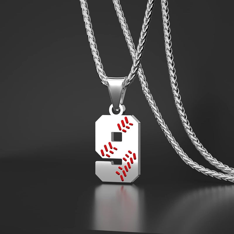 Wikavanli Personalized Baseball Jersey Number 00-99 Necklace - Stainless Steel Baseball Chain Pendant Necklace - Team Jewelry Gift for Boys, Girls, Men, Women - Image 2